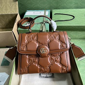 Fortok Gucci GG Matelasse Brown Shoulder Bag 25.5x20.5x12.5cm