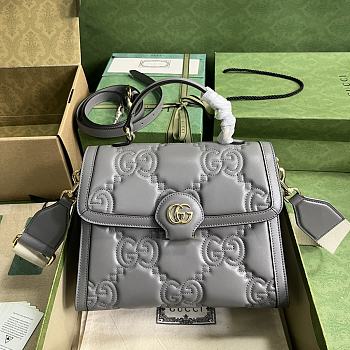 Fortok Gucci GG Matelasse Grey Shoulder Bag 25.5x20.5x12.5cm