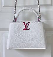 Fortok Louis Vuittion Capucines BB Bag White Colorful Chain M48865 27x18x9cm - 1