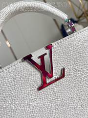 Fortok Louis Vuittion Capucines BB Bag White Colorful Chain M48865 27x18x9cm - 2
