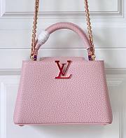 Fortok Louis Vuittion Capucines BB Bag Pink Colorful Chain M48865 27x18x9cm - 1