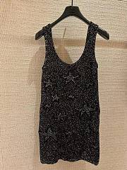 Fortok Chanel Sleeveless Black Sequin Wool Dress - 1