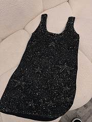 Fortok Chanel Sleeveless Black Sequin Wool Dress - 3