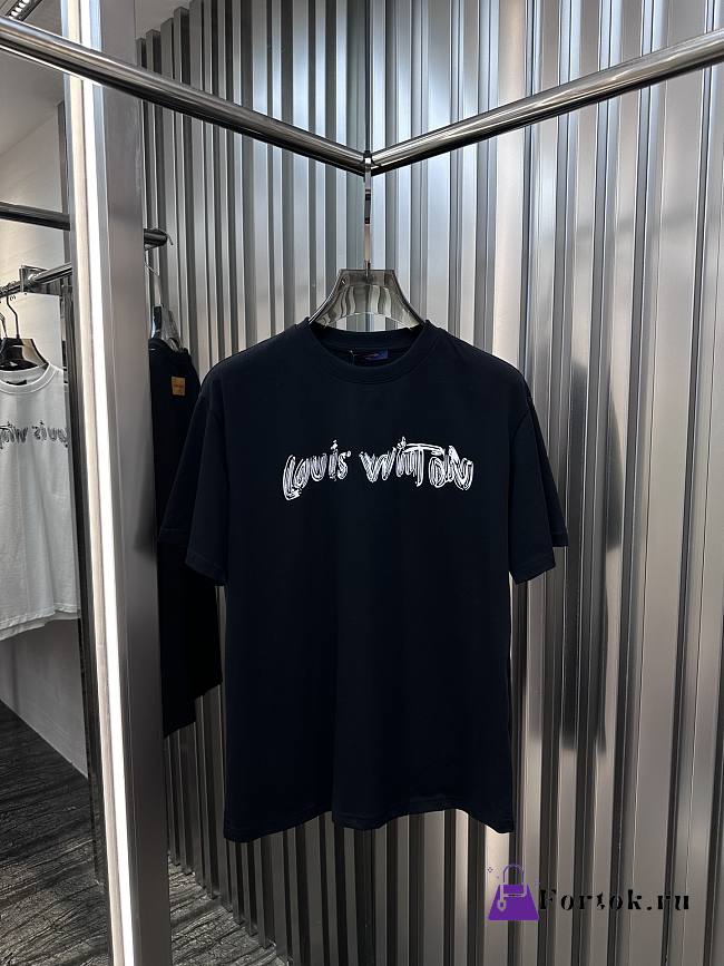 Fortok Louis Vuitton Graffiti Letter T-shirt Black/White - 1