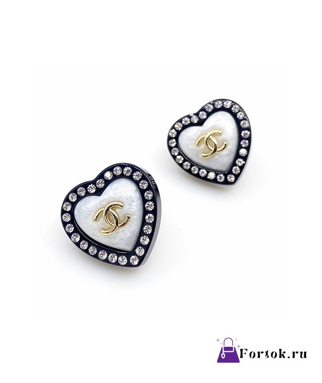 Fortok Chanel Diamond Edge Love Pearl Earrings  - 1