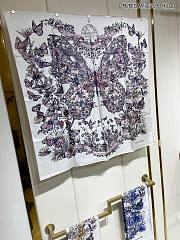 Fortok Dior Butterfly Around the World Square Scarf Purple Silk Twill - 1