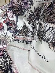 Fortok Dior Butterfly Around the World Square Scarf Purple Silk Twill - 2