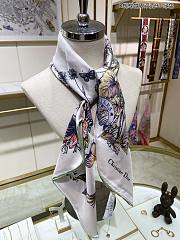Fortok Dior Butterfly Around the World Square Scarf Multicolor Silk Twill - 2