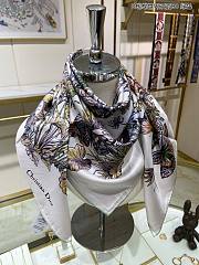 Fortok Dior Butterfly Around the World Square Scarf Multicolor Silk Twill - 4