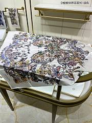 Fortok Dior Butterfly Around the World Square Scarf Multicolor Silk Twill - 5