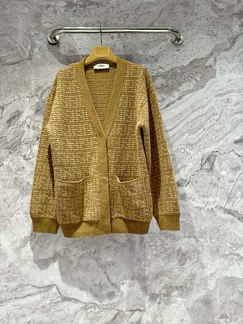 Fortok Fendi FF Pattern Cardigan Brown