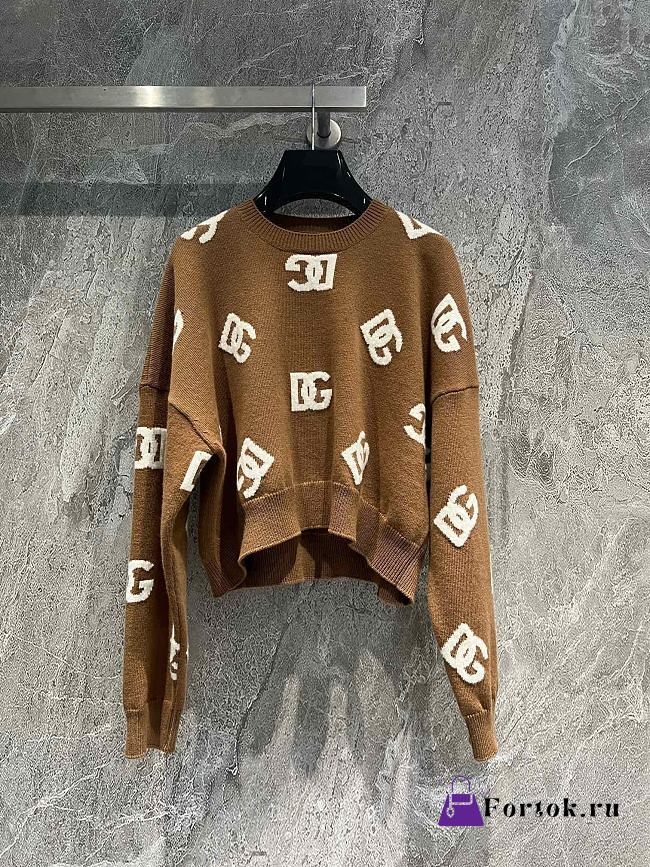 Fortok Dolce & Gabbana Cropped Wool Sweater Brown - 1