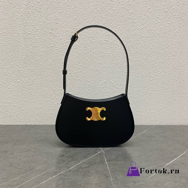 Fortok Celine Tilly Bag In Shiny Calfskin Black 115703 23x13.5x4cm - 1