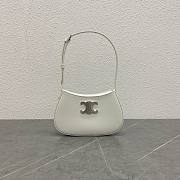 Fortok Celine Tilly Bag In Shiny Calfskin White 115703 23x13.5x4cm - 1