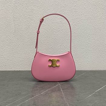 Fortok Celine Tilly Bag In Shiny Calfskin Pink 115703 23x13.5x4cm