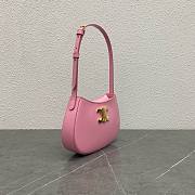 Fortok Celine Tilly Bag In Shiny Calfskin Pink 115703 23x13.5x4cm - 5
