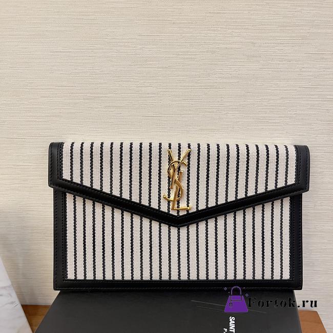 Fortok Saint Laurent Uptown striped Envelope Clutch Bag 27×16×2cm - 1