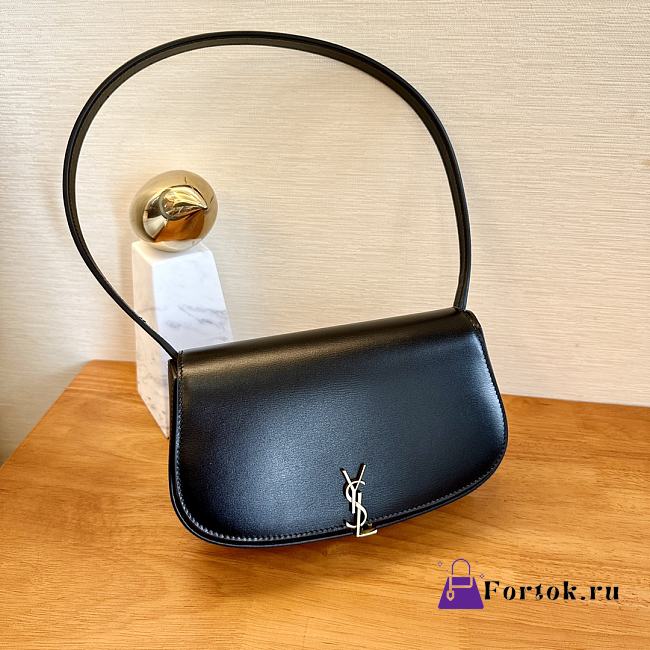 Fortok Saint Laurent Black Mini Voltaire Leather Shoulder Bag 13.5x17.5x5cm - 1