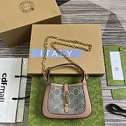 Fortok Gucci Jackie 1961 Lizzard Hobo Bag Powder Pink 19x13x3cm - 1