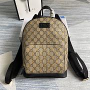 Fortok Gucci GG Supreme Bee Backpack Beige Black Gold 427042 22x11cm - 1