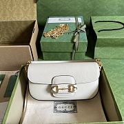 Fortok Gucci Horsebit 1955 Small Shoulder Bag White 24x13x5cm - 1