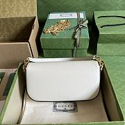 Fortok Gucci Horsebit 1955 Small Shoulder Bag White 24x13x5cm - 3