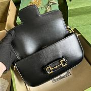 Fortok Gucci Horsebit 1955 Small Shoulder Bag Black 24x13x5cm - 6