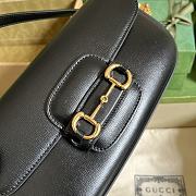 Fortok Gucci Horsebit 1955 Small Shoulder Bag Black 24x13x5cm - 2
