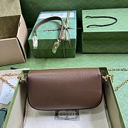 Fortok Gucci Horsebit 1955 Small Shoulder Bag Brown 24x13x5cm - 6