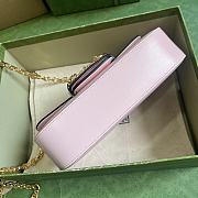 Fortok Gucci Horsebit 1955 Small Shoulder Bag Pink Gold-toned Crystal Hardware 24x13x5.5cm - 4