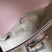 Fortok Gucci Horsebit 1955 Small Shoulder Bag Pink Gold-toned Crystal Hardware 24x13x5.5cm - 2