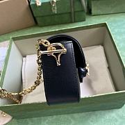 Fortok Gucci Horsebit 1955 Small Shoulder Bag Black Gold-toned Crystal Hardware 24x13x5.5cm - 5