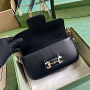 Fortok Gucci Horsebit 1955 Small Shoulder Bag Black Gold-toned Crystal Hardware 24x13x5.5cm - 2