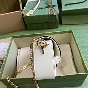 Fortok Gucci Horsebit 1955 Small Shoulder Bag White Gold-toned Crystal Hardware 24x13x5.5cm - 6