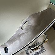 Fortok Gucci Horsebit 1955 Small Shoulder Bag White Gold-toned Crystal Hardware 24x13x5.5cm - 2