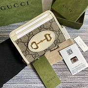 Fortok Gucci Horsebit Card Holder Wallet Beige/White 658549 11.5x8.5x3cm - 1