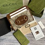 Fortok Gucci Horsebit Card Holder Wallet Beige/Brown 658549 11.5x8.5x3cm - 1
