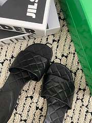 Fortok Bottega Veneta Amy Padded Mules in Intreccio Leather Black - 3