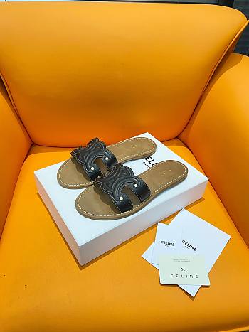 Fortok Celine Triomphe Calfskin Mules Black