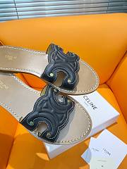 Fortok Celine Triomphe Calfskin Mules Black - 5