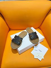 Fortok Celine Triomphe Calfskin Mules Black - 6
