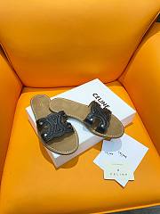 Fortok Celine Triomphe Calfskin Mules Black - 4