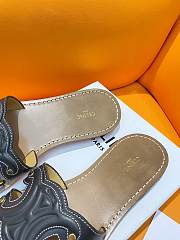 Fortok Celine Triomphe Calfskin Mules Black - 3