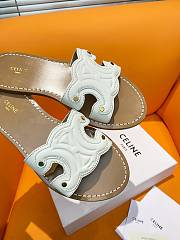 Fortok Celine Triomphe Calfskin Mules White - 6