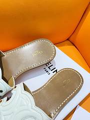 Fortok Celine Triomphe Calfskin Mules White - 5