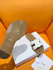 Fortok Celine Triomphe Calfskin Mules White - 2