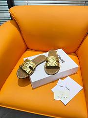 Fortok Celine Triomphe Calfskin Mules Gold - 5