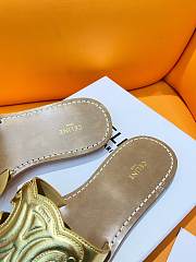 Fortok Celine Triomphe Calfskin Mules Gold - 4