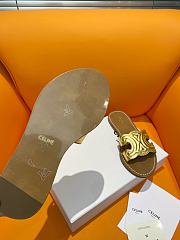 Fortok Celine Triomphe Calfskin Mules Gold - 2