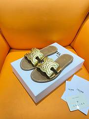 Fortok Celine Triomphe Calfskin Mules Gold - 1